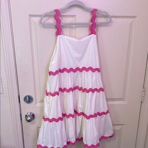 White Dress with Pink Accents